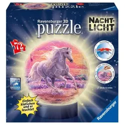 3D Puzzle Ravensburger Puzzle-Ball Nachtlicht Pferde am Strand 72 Teile