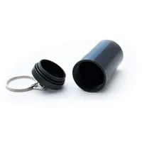 Pillendose schwarz 68 x 31 mm Pillenbox Tablettendose Schlüsselanhänger Alu Mini Box Dose Pillen Kapsel Aufbewahrungsbox