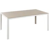 Beliani Gartentisch 160 x 91 x 71 cm Beige/Weiß