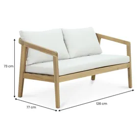 Idimex YAPA Loungeset aus massivem Akazienholz 4-tlg. Natur/Beige