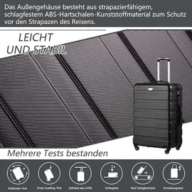 ouzzo LuxusKollektion Premium 4-Rollen Cabin 55 cm / 40 l schwarz