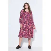 Studio Untold Damen große Größen Übergrößen Plus Size Midikleid, Alloverprint, Raglan-Langarm beerenpink 54+ 842661839-54+ - 54-56