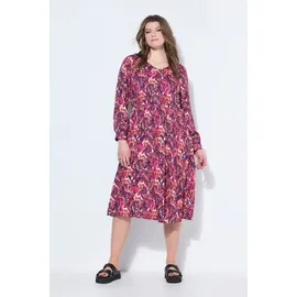 Studio Untold Damen große Größen Übergrößen Plus Size Midikleid, Alloverprint, Raglan-Langarm beerenpink 54+ 842661839-54+ - 54-56