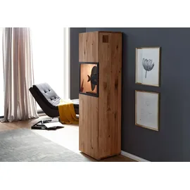Massivmoebel24 Vitrine Wild-/Zerreiche 50 x 43 x 180 cm Natur Geölt