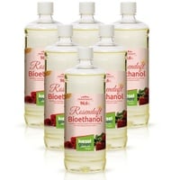 KieselGreen Bioethanol KieselGreen Bioethanol Flasche 6 x 1 Liter mit Duft für Ethanol-Kamin rosa