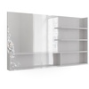 Spiegelregal Weiß Hochglanz 119,8 x 70 cm, moderner Badspiegel mit Ablagen