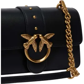 PINKO Love One Mini Umhängetasche Baumwolle/Leather Black/Gold