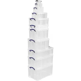 Really Useful Box Aufbewahrungsbox 39,5 x 25,5 x 8,8 cm 3-tlg. transparent