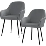 Set Mit 2 Stretch-stuhlhussen, Elastische Stuhlhussen Mit Armlehnen, Abnehmbare Stuhlhussen Für Hochzeitsfeiern (grau)