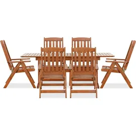 Konsimo Gartenmöbel-Set Hergestellt in EU und Handgefertigt "ALCES", braun, aus massivem Kiefernholz, 160/210x73x90 | 663x106x73 cm - Braun