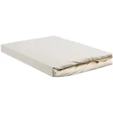 Ambiante Splittopperspannlaken Cotton Uni für 18cm hohe Matratzen Farbe Off-White Größe 180x200