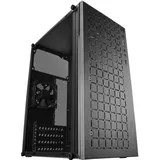 Mars Gaming MC-1000, Kompaktes MicroATX-Gehäuse, Metall-Mesh-Frontdesign, Volles Seitenfenster, 1x Ultra-Silent FDB 80mm Lüfter, Schwarz