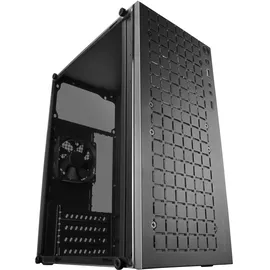 Mars Gaming MC-1000, Kompaktes MicroATX-Gehäuse, Metall-Mesh-Frontdesign, Volles Seitenfenster, 1x Ultra-Silent FDB 80mm Lüfter, Schwarz