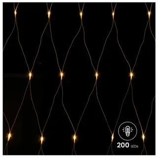 Gartenpirat Lichternetz 3x2 4x2 3x3 m 200 LED Kabel weiß