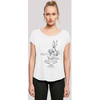 F4NT4STIC Long Cut T-Shirt Looney Tunes Bugs Bunny White