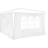 Relaxdays Pavillon-Seitenteile 2-er Set 3 x 3 m Pavillons Seitenwand Fenster für Gartenpavillon und Faltpavillon 2 Teile mit Klettverschluss als Windschutz - weiß,