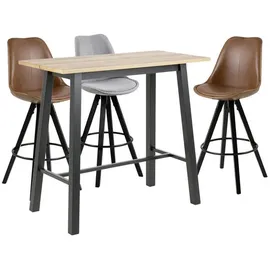 ac-design Bartisch Chara 117 x 105 x 58 cm Wildeiche / Braun