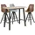 ac-design Bartisch Chara 117 x 105 x 58 cm Wildeiche / Braun