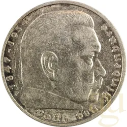 5 Reichsmark Silbermünze Hindenburg