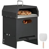 Outsunny 3-in-1 Outdoor Pizzaofen schwarz