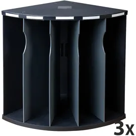 Exacompta 393714D 3er Pack Ergonomische Sortierablage THE CORNER mit 5 Fächern Schwarz/grau,
