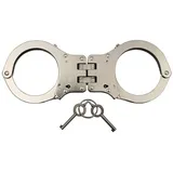 MFH Polizei-Kostüm MFH Handschellen, mit Gelenk, stabile Ausführg., 2 Schlüssel, Double-Lock silberfarben