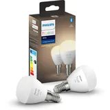 Philips Hue White 5,7 Watt E14 Tropfen - 2-teiliges Set