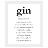 queence Bild »gin«, Sprüche & Texte, Spruch, gerahmt, schwarz-weiß