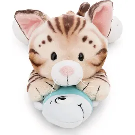 NICI Kuscheltier Katze Bengal mit Fisch 30 cm Braun