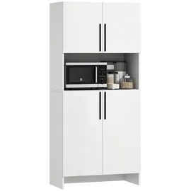 Homcom Küchenbuffet mit Mikrowellenablage 79 x 40 x 175 cm Weiß
