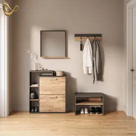 livinity® Ortello 24,5 x 90 x 80 cm 2 Schubladen goldfarben / goldfarben