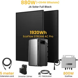 EcoFlow Balkonkraftwerk Set, 880/890Wp Bifaziale Solarmodule, 800W Wechselrichter