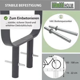 Trutzholm Fahrradständer 2x Anlehnbügel 115 x 45 cm Flachstahl 12 mm Anthrazit