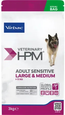 Virbac Veterinary HPM Adult Sensitive Large & Medium Dog 3kg
