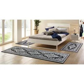 OTTO home Bettumrandung OTTO HOME "Oriental, Made in Belgium" Gr. 14, grau, H:7mm, Obermaterial: 100% Polypropylen, Bettumrandungen, Läufer-Set, Kurzflor, Orient-Optik, mit Bordüre, pflegeleicht, elegant