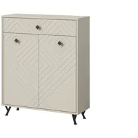 Xonox.home Schuhkommode Kommode Highboard Front sandbeige melamin Korpus sandbeige