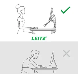 Leitz Ergo Platzsparender Dual Monitorarm mit Laptophalterung Grau