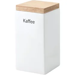 CONTINENTA Vorratsdose mit Holzdeckel 1,2 Liter quadratisch, weiß