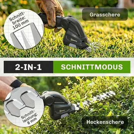 Outsunny 2-in-1 Akku Heckenschere 7,2 V / 2 x 2,0 Ah