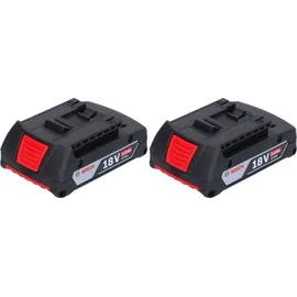 Bosch Akku Set 2x GBA 18 V 2,0 Ah / 2000 mAh Li-Ion Einschub Akku ( 2x 1600Z00036 )