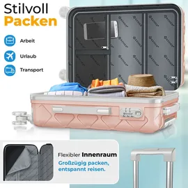 Kesser Koffer-Set 4-tlg. nude grey/rosa