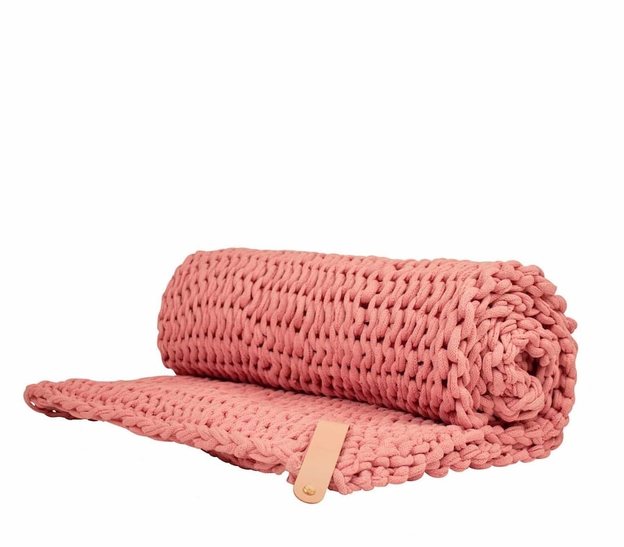 adorist. Grobstrickdecke Juna Chunky Knit, vegan, rosa Wohndecke   