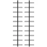 vidaXL Wand-Weinregale für 20 Flaschen 2 Stk. Schwarz Metall