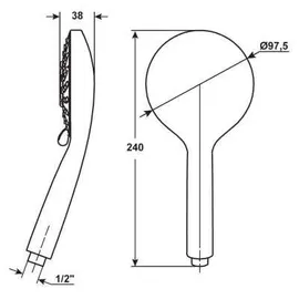 conmetall - celle Handbrause ASPIO verchromt