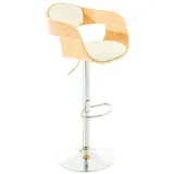 TPFLiving Barhocker Kingsley Gestell Metall in Chromoptik Holz/Kunstleder Natura/Weiß
