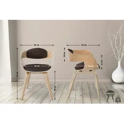 CLP 2er Set Stühle Kingston Stoff natura/braun/natura