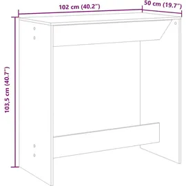 vidaXL Bartisch 102 x 50 x 103,5 cm Grau