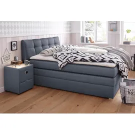 Jockenhöfer Gruppe Boxspringbett »Amelie« mit Bettkasten und Topper, erhältlich in 120 & 140cm Breite blau