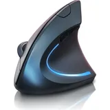 Titanwolf - Maus Vertikal Wireless - ergonomische Funk Vertikalmaus 2,4 Ghz - USB Vertical Mouse – Funkmaus ergonomisches Design - armschonend - ... Schwarz