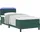 vidaXL LED Boxspringbett mit Matratze Dunkelgrün 90 x 190 cm Samt